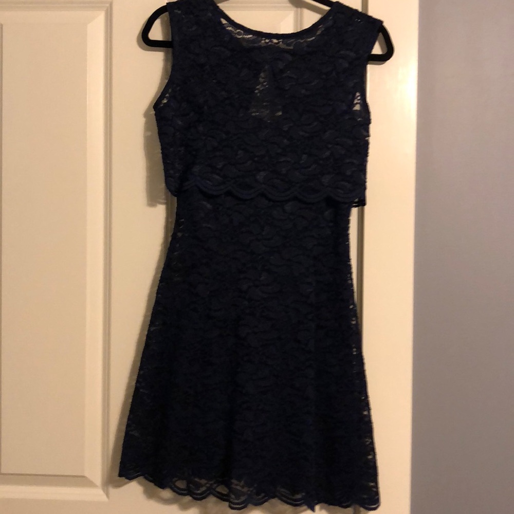 Lace Navy Cocktail Dress